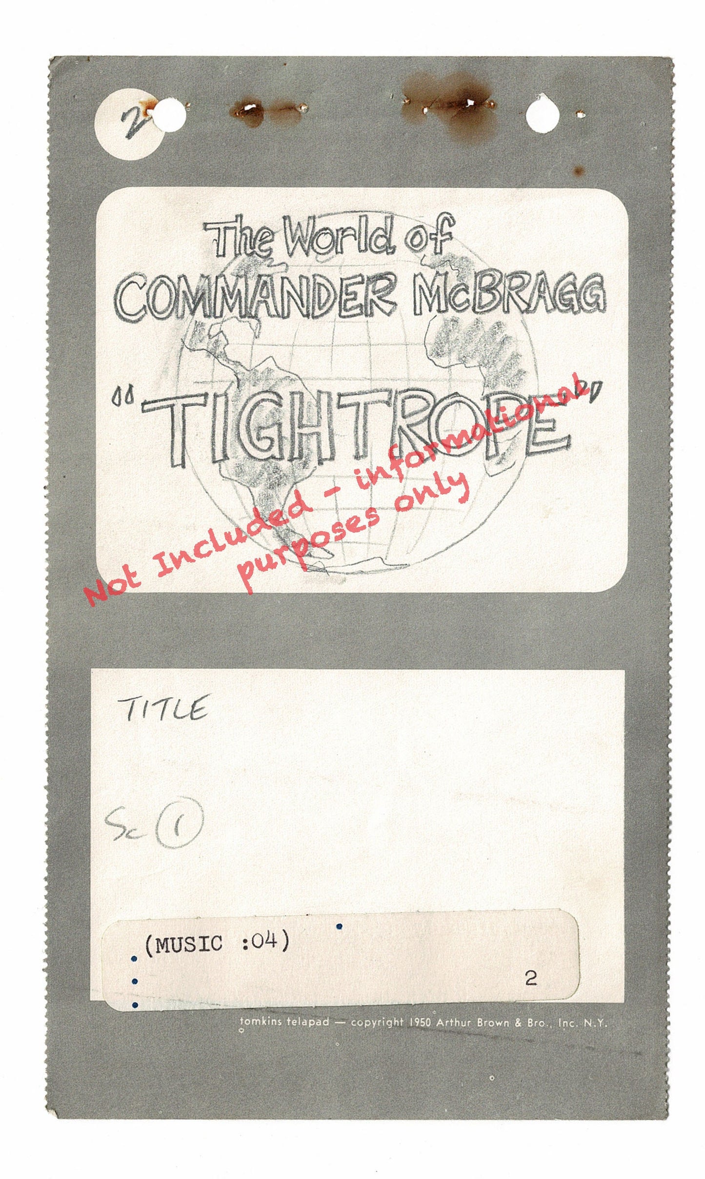 Commander McBragg From Underdog Hand-drawn Production Storyboard drawn by Joe Harris at Total TV 1966 s9