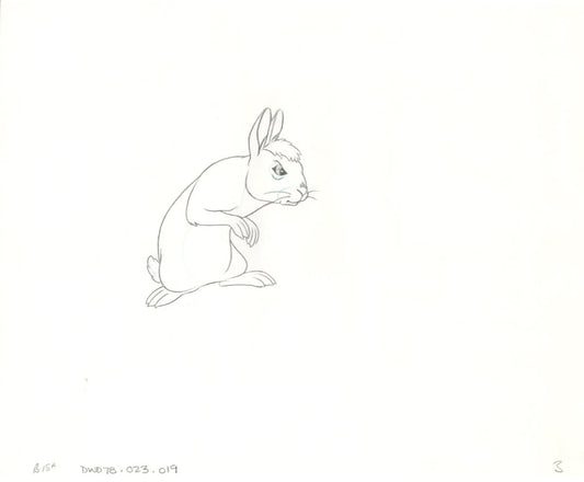Watership Down 1978 Production Animation Cel Drawing with Linda Jones Enterprise Seal and Certificate of Authenticity 023-019
