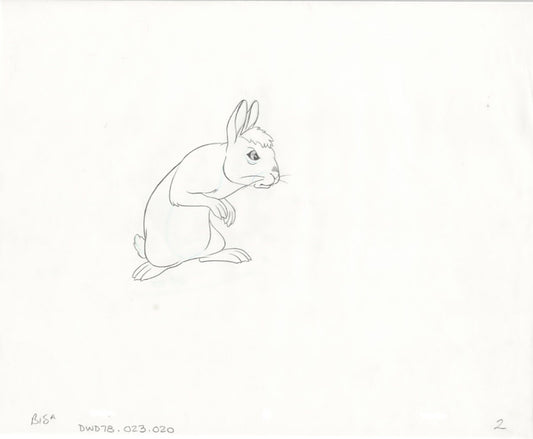 Watership Down 1978 Production Animation Cel Drawing with Linda Jones Enterprise Seal and Certificate of Authenticity 023-020