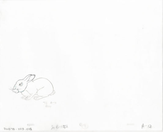 Watership Down 1978 Production Animation Cel Drawing with Linda Jones Enterprise Seal and Certificate of Authenticity 023-018