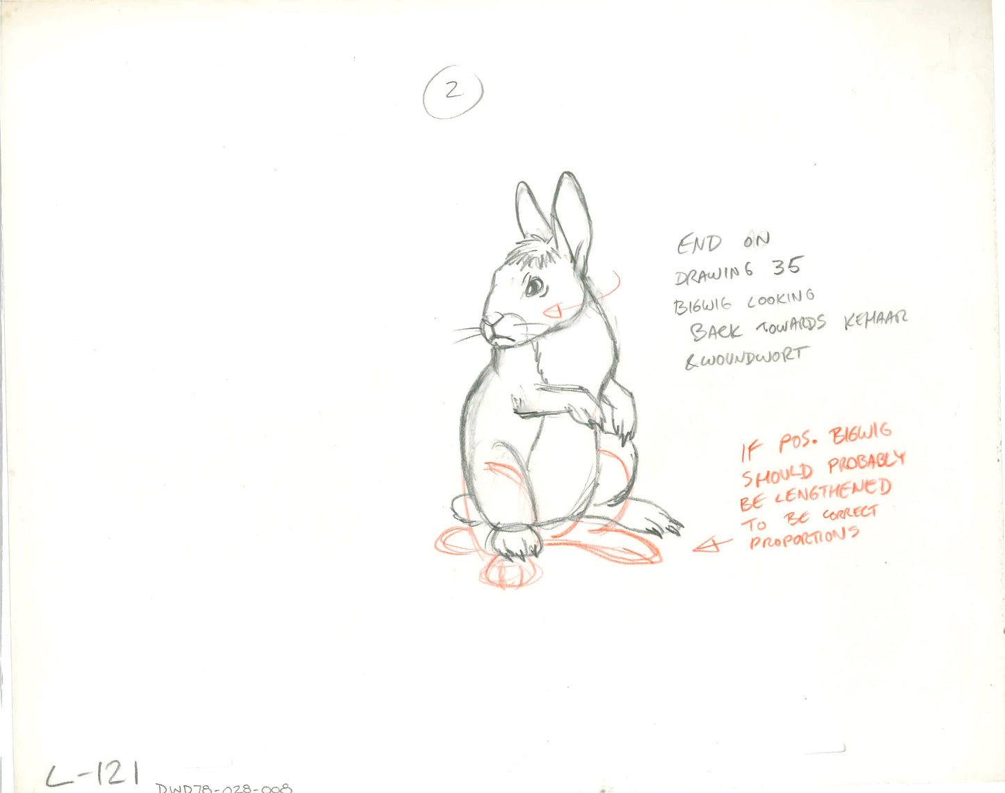 Watership Down 1978 Production Animation Cel Drawing with Linda Jones Enterprise Seal and Certificate of Authenticity 028-8