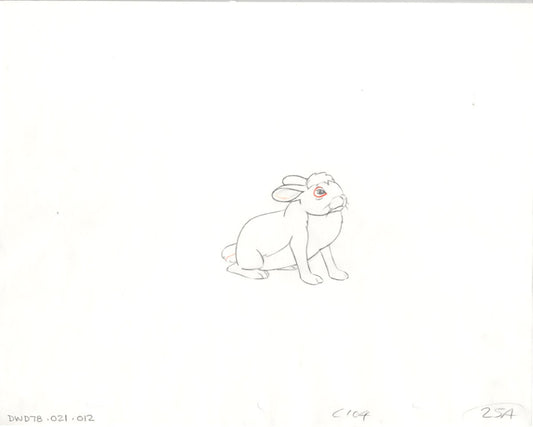 Watership Down 1978 Production Animation Cel Drawing with Linda Jones Enterprise Seal and Certificate of Authenticity 021-012