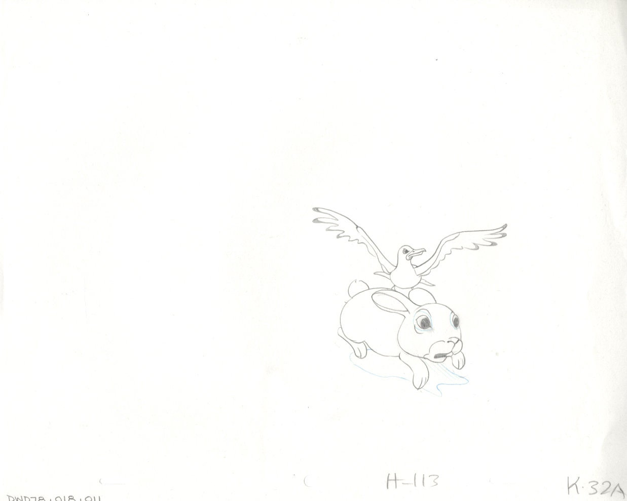 Watership Down 1978 Production Animation Cel Drawing with Linda Jones Enterprise Seal and Certificate of Authenticity 018-11