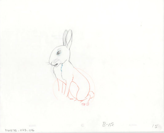 Watership Down 1978 Production Animation Cel Drawing with Linda Jones Enterprise Seal and Certificate of Authenticity 023-016