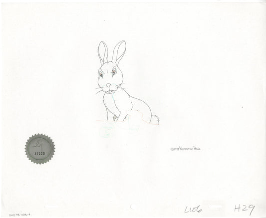 Watership Down 1978 Production Animation Cel Drawing with Linda Jones Enterprise Seal and Certificate of Authenticity 003-4