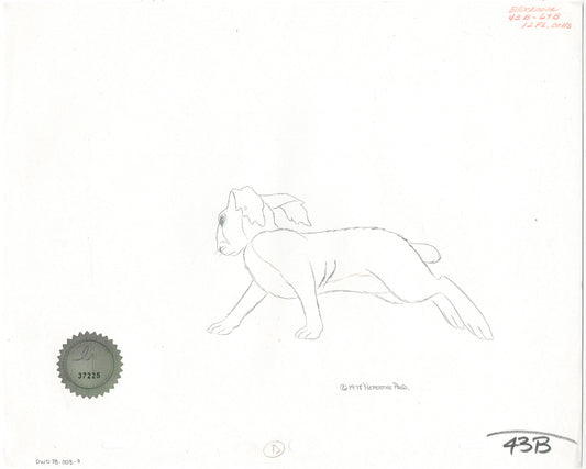 Watership Down 1978 Blackavar Production Animation Cel Drawing with Linda Jones Enterprise Seal and Certificate of Authenticity 003-9