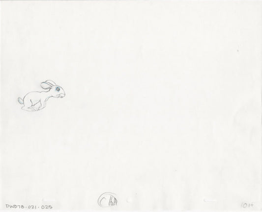 Watership Down 1978 Production Animation Cel Drawing with Linda Jones Enterprise Seal and Certificate of Authenticity 021-025
