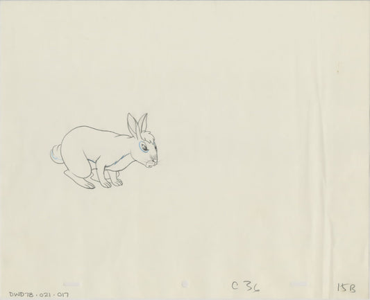 Watership Down 1978 Production Animation Cel Drawing with Linda Jones Enterprise Seal and Certificate of Authenticity 021-017