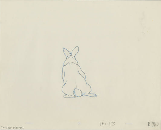 Watership Down 1978 Production Animation Cel Drawing with Linda Jones Enterprise Seal and Certificate of Authenticity 018-012