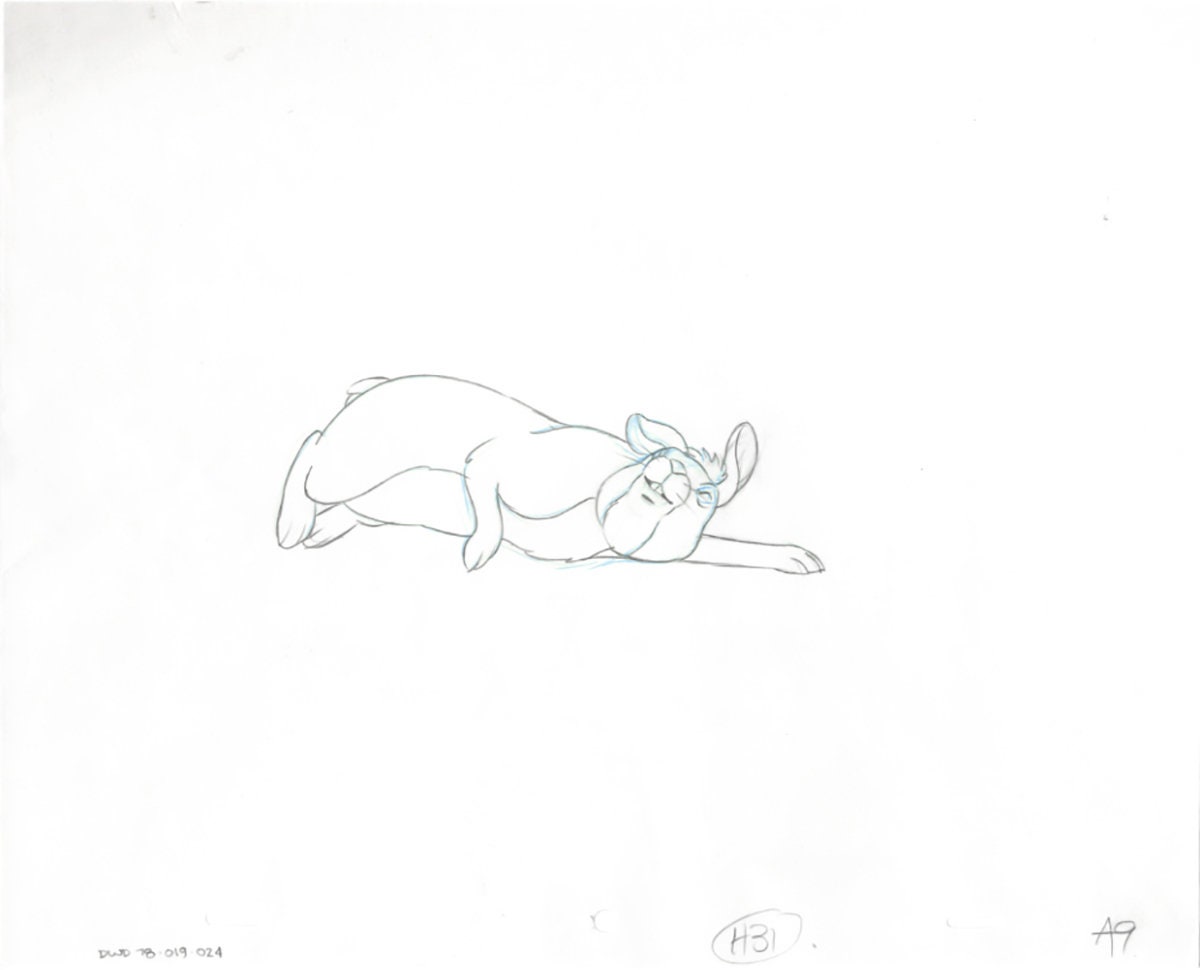 Watership Down 1978 Production Animation Cel Drawing with Linda Jones Enterprise Seal and Certificate of Authenticity 019-024