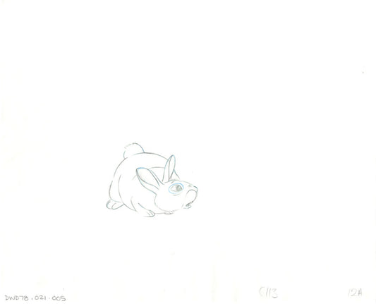 Watership Down 1978 Production Animation Cel Drawing with Linda Jones Enterprise Seal and Certificate of Authenticity 021-005