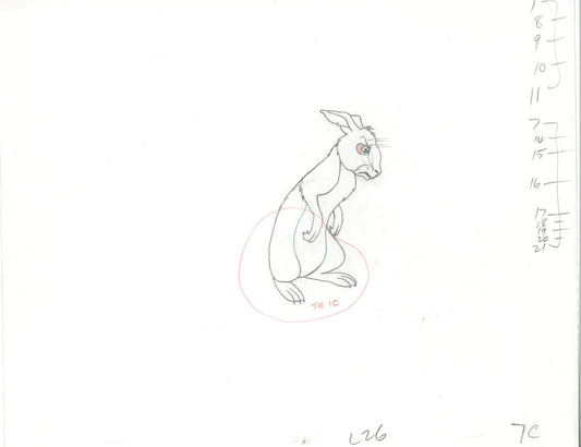 Watership Down 1978 Production Animation Cel Drawing with Linda Jones Enterprise Seal and Certificate of Authenticity 028-15