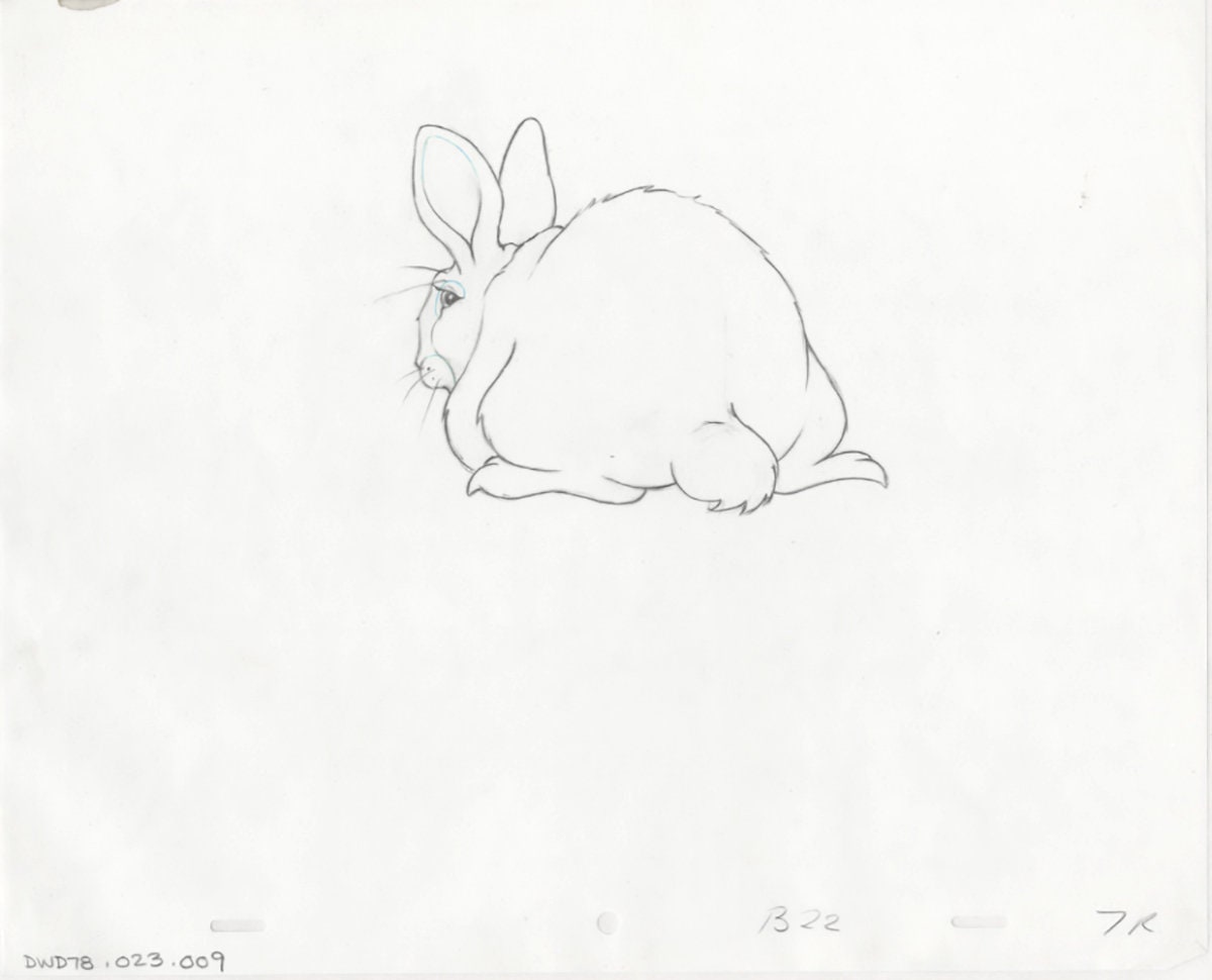 Watership Down 1978 Production Animation Cel Drawing with Linda Jones Enterprise Seal and Certificate of Authenticity 023-009