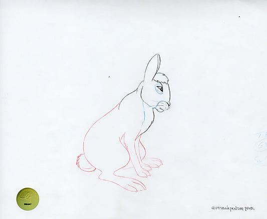 Watership Down 1978 Production Animation Cel Drawing with Linda Jones Enterprise Seal and Certificate of Authenticity 023-8