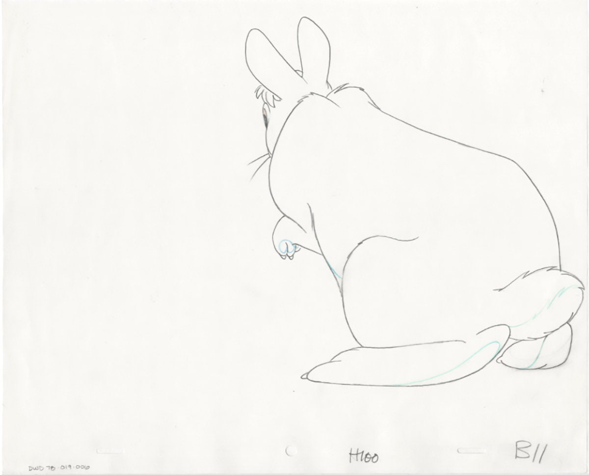 Watership Down 1978 Production Animation Cel Drawing with Linda Jones Enterprise Seal and Certificate of Authenticity 019-006