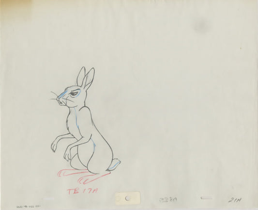 Watership Down 1978 Production Animation Cel Drawing with Linda Jones Enterprise Seal and Certificate of Authenticity 022-021
