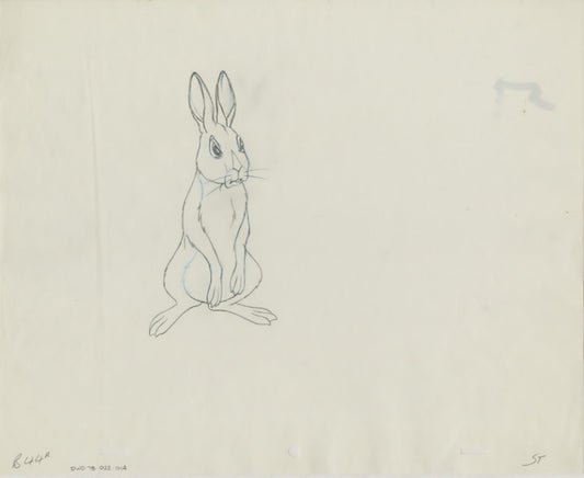 Watership Down 1978 Production Animation Cel Drawing with Linda Jones Enterprise Seal and Certificate of Authenticity 022-014