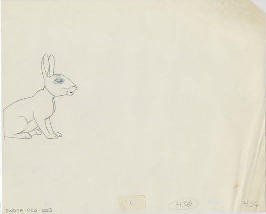 Watership Down 1978 Production Animation Cel Drawing with Linda Jones Enterprise Seal and Certificate of Authenticity 020-003
