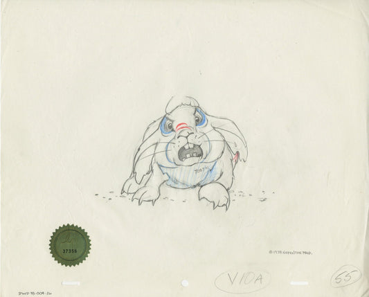 Watership Down 1978 Production Animation Cel Drawing with Linda Jones Enterprise Seal and Certificate of Authenticity 004-026