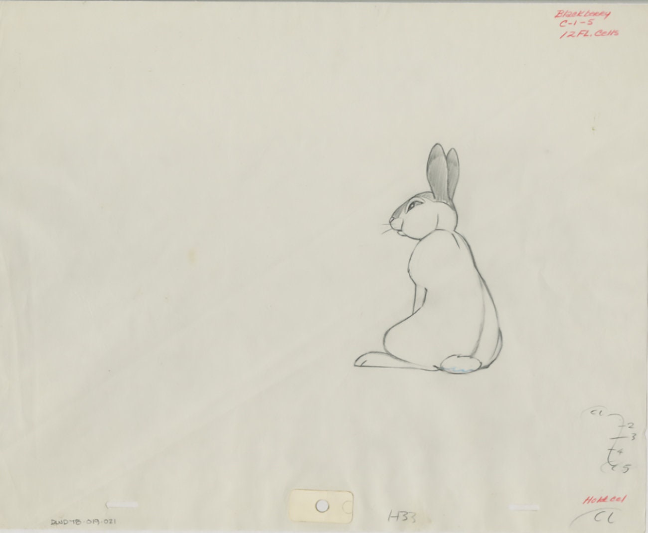 Watership Down 1978 Production Animation Cel Drawing with Linda Jones Enterprise Seal and Certificate of Authenticity 019-021