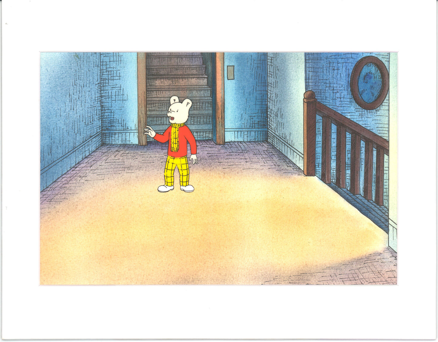 RUPERT Bear Original Production Animation Cel and Drawing from the Cartoon by Nelvana Tourtel Animation 1990s B70282