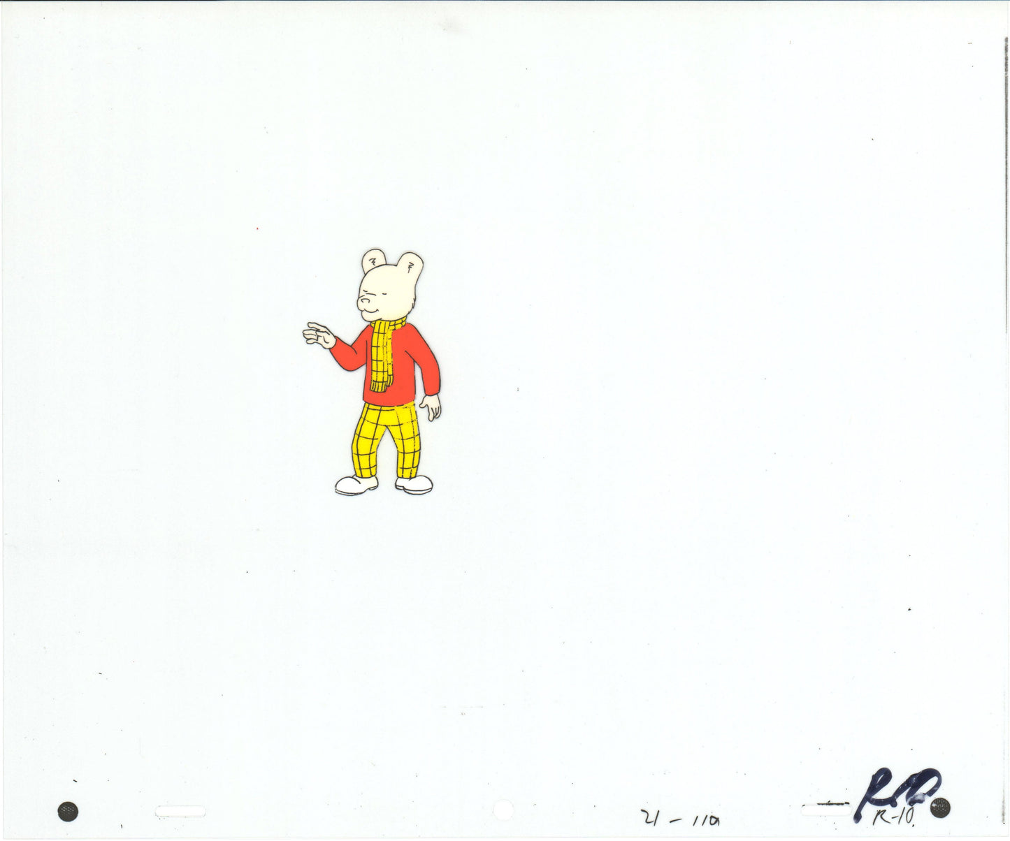 RUPERT Bear Original Production Animation Cel and Drawing from the Cartoon by Nelvana Tourtel Animation 1990s B70285