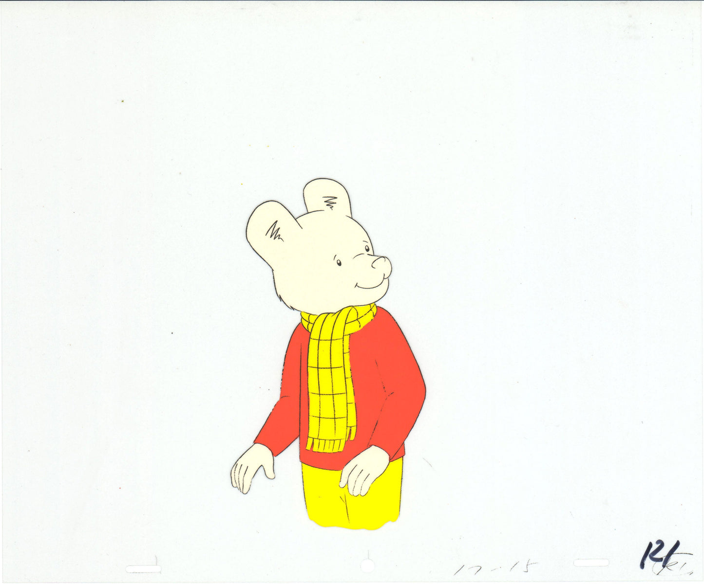 RUPERT Bear Original Production Animation Cel from the Cartoon by Nelvana Tourtel Animation 1990s B70178