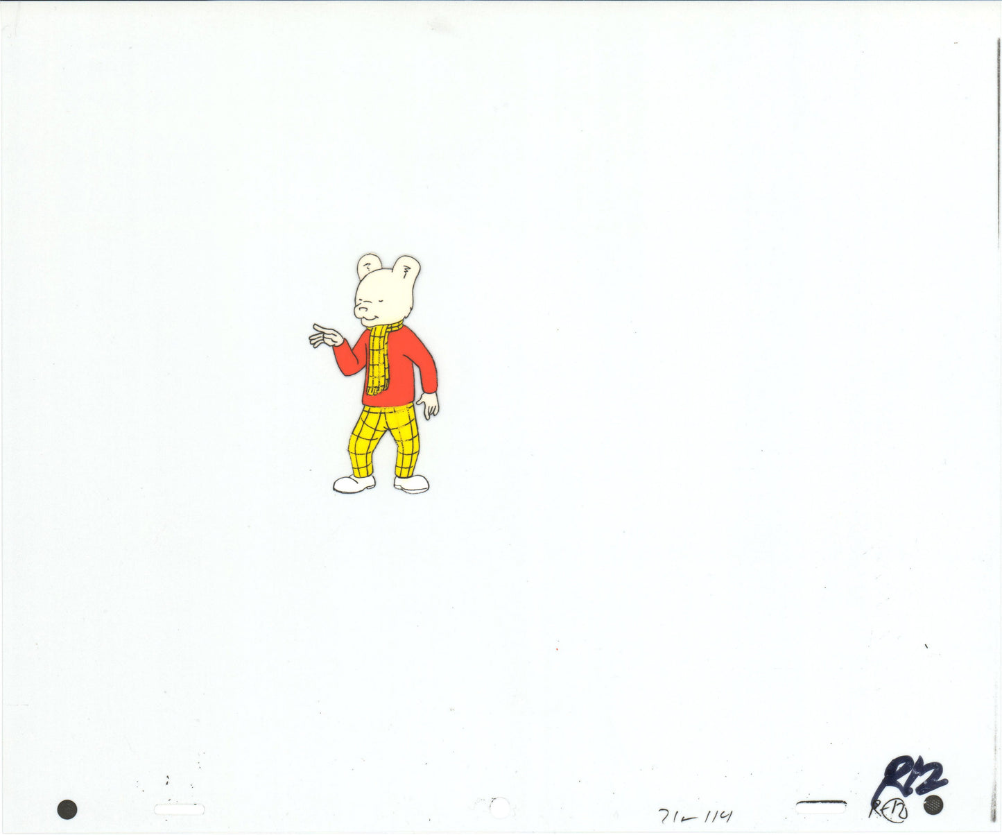 RUPERT Bear Original Production Animation Cel and Drawing from the Cartoon by Nelvana Tourtel Animation 1990s B70287