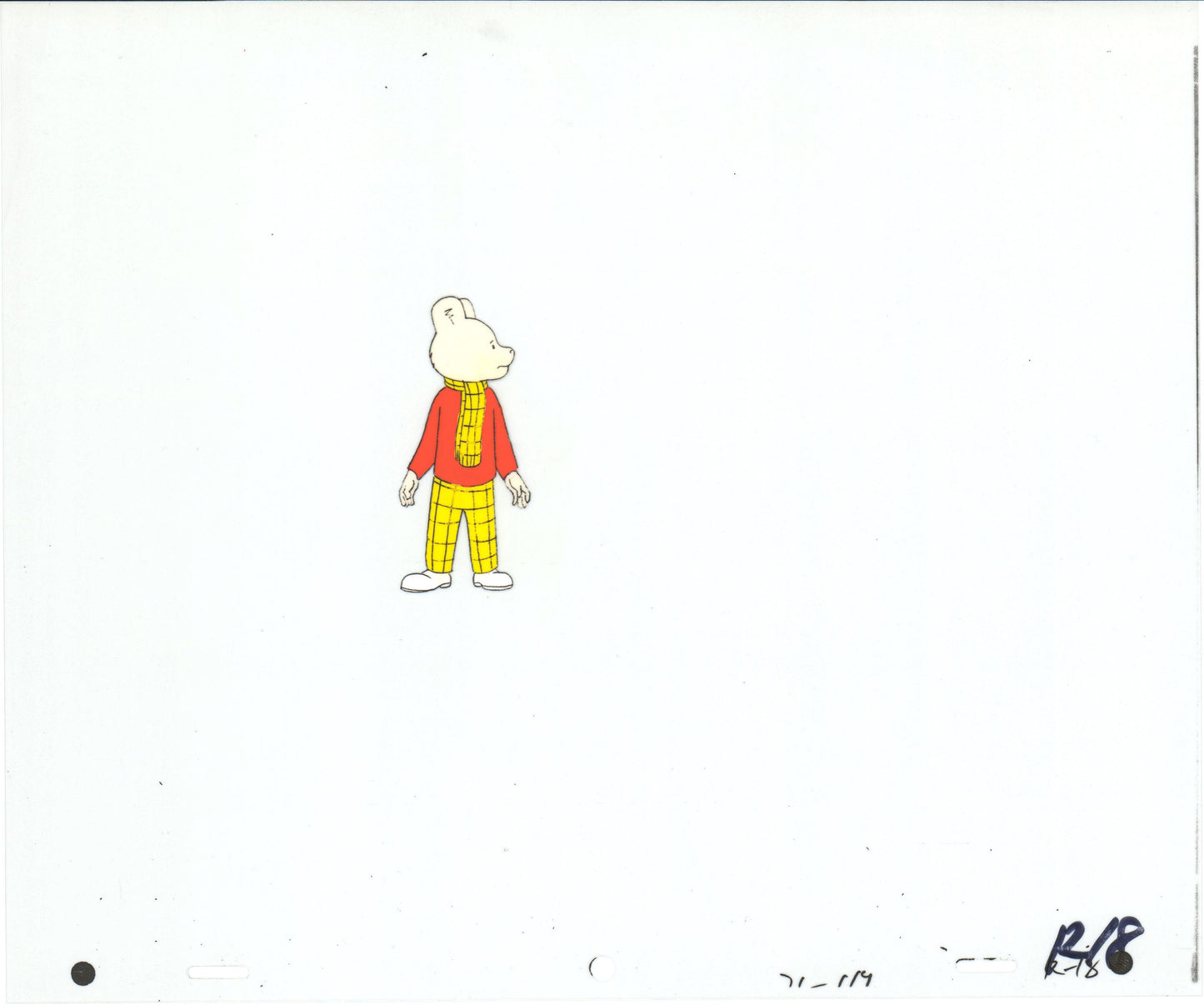 RUPERT Bear Original Production Animation Cel and Drawing from the Cartoon by Nelvana Tourtel Animation 1990s B70293