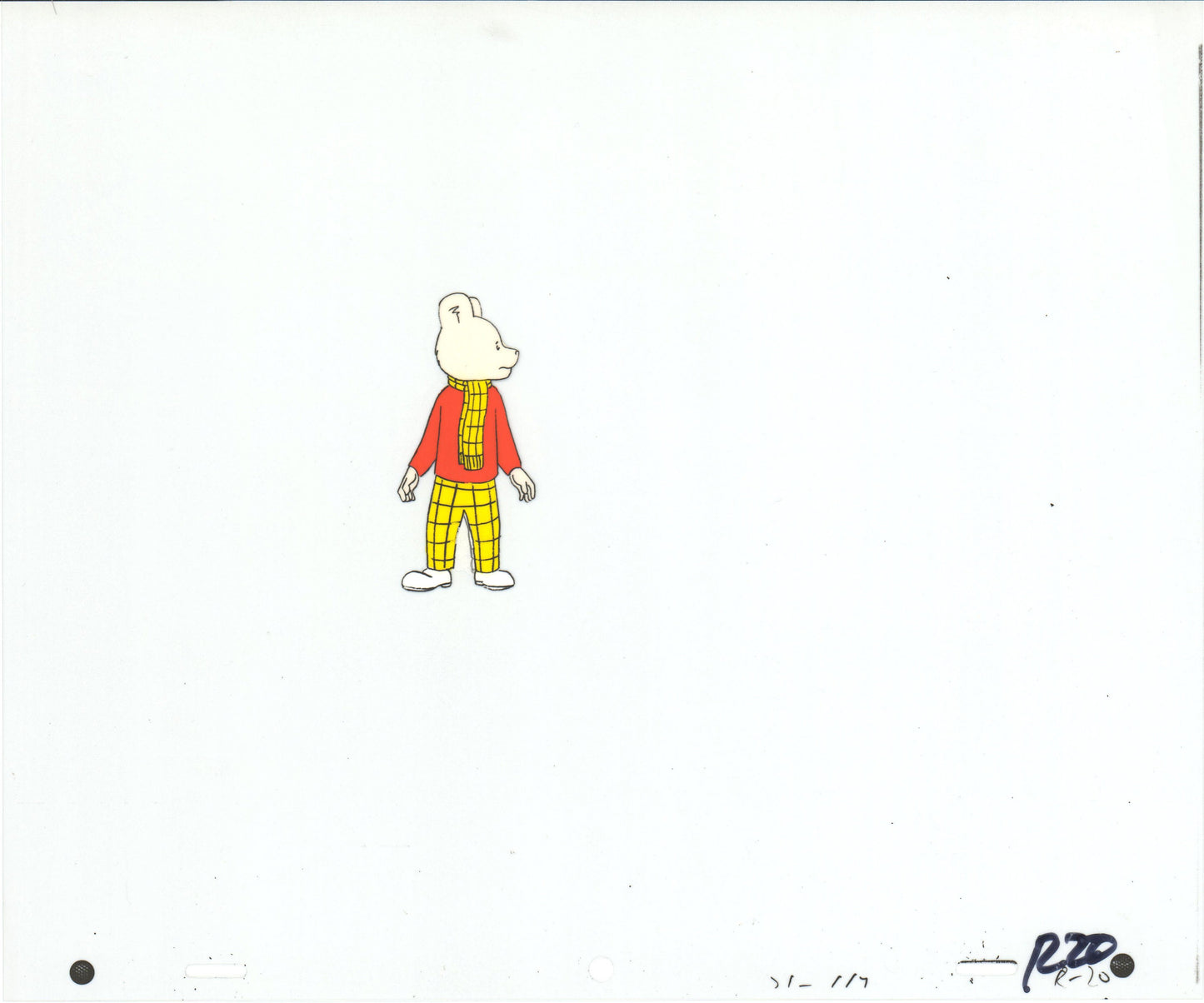 RUPERT Bear Original Production Animation Cel and Drawing from the Cartoon by Nelvana Tourtel Animation 1990s B70294