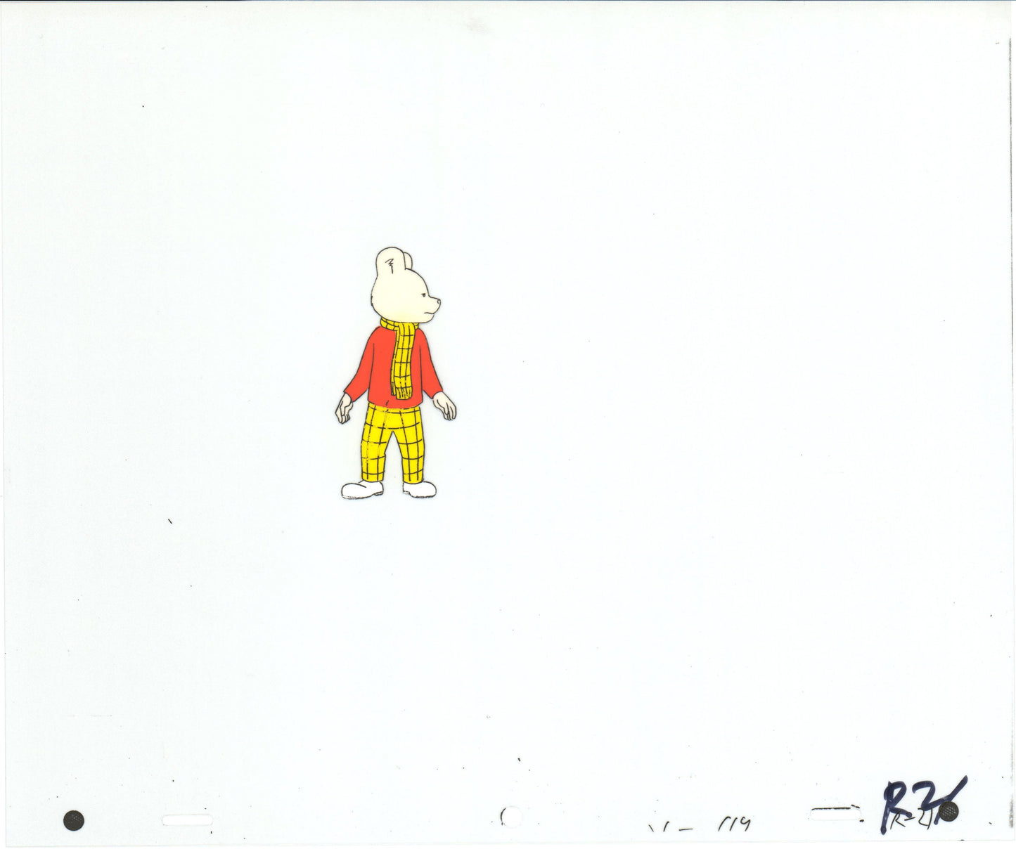 RUPERT Bear Original Production Animation Cel and Drawing from the Cartoon by Nelvana Tourtel Animation 1990s B70295