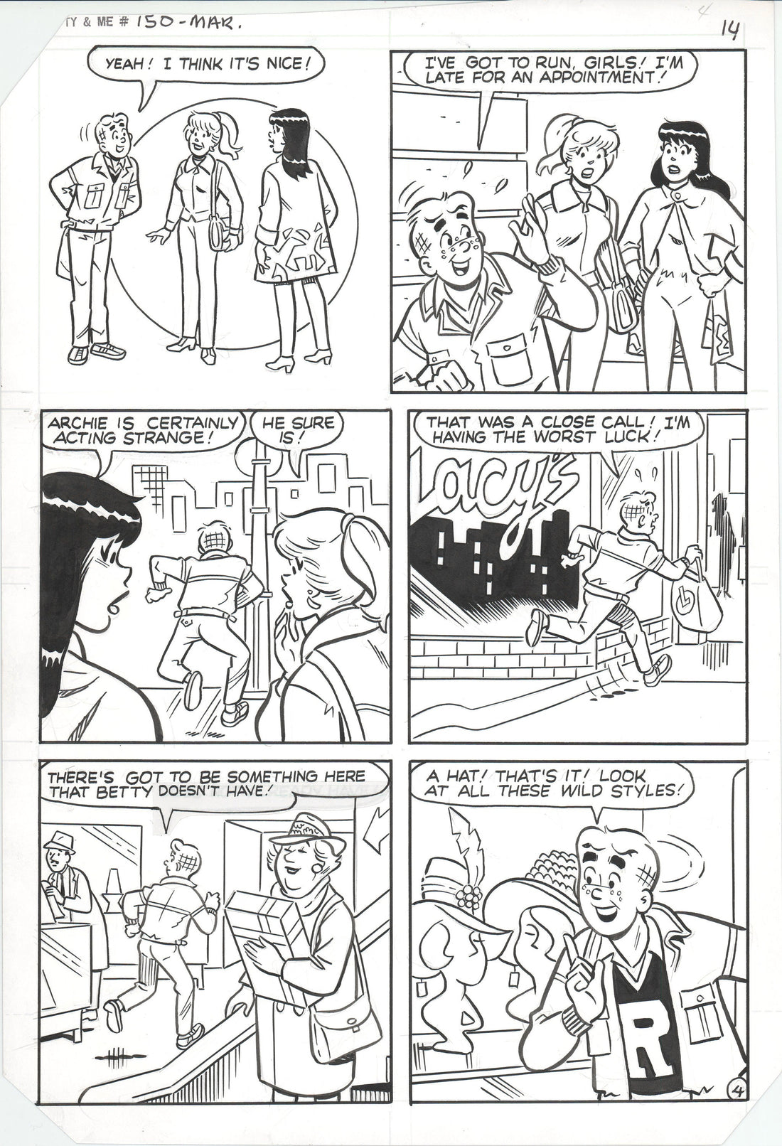 Archie 1986 Betty and Me Original Hand-inked comic page #150 by Stan G ...