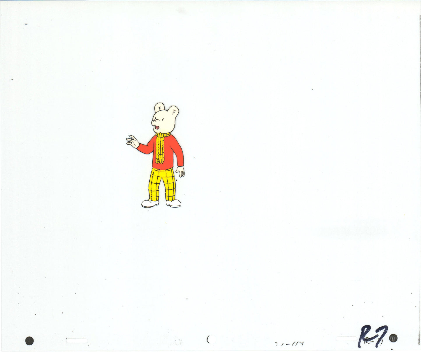 RUPERT Bear Original Production Animation Cel and Drawing from the Cartoon by Nelvana Tourtel Animation 1990s B70282