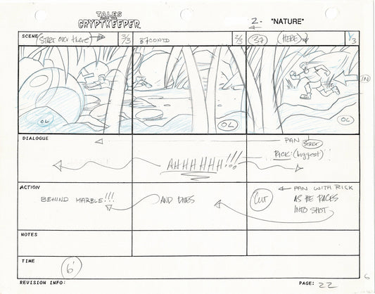 Tales From The Cryptkeeper Original Production Hand-Drawn Storyboard Nelvana 1993 Page 22
