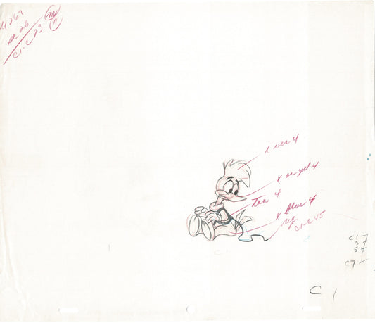 Woody Woodpecker Walter Lantz Full-figure KEY Vintage Production Animation Cel Drawing B002