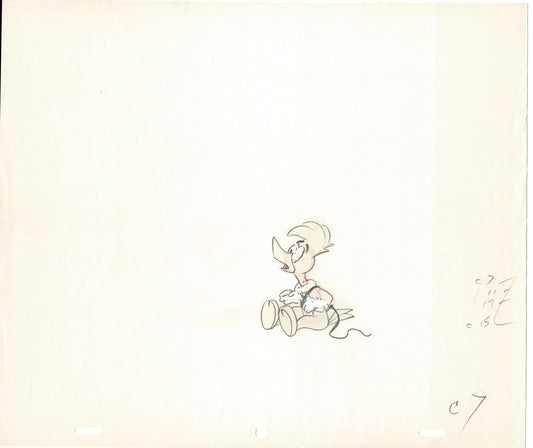 Woody Woodpecker Walter Lantz Full-figure KEY Vintage Production Animation Cel Drawing B013