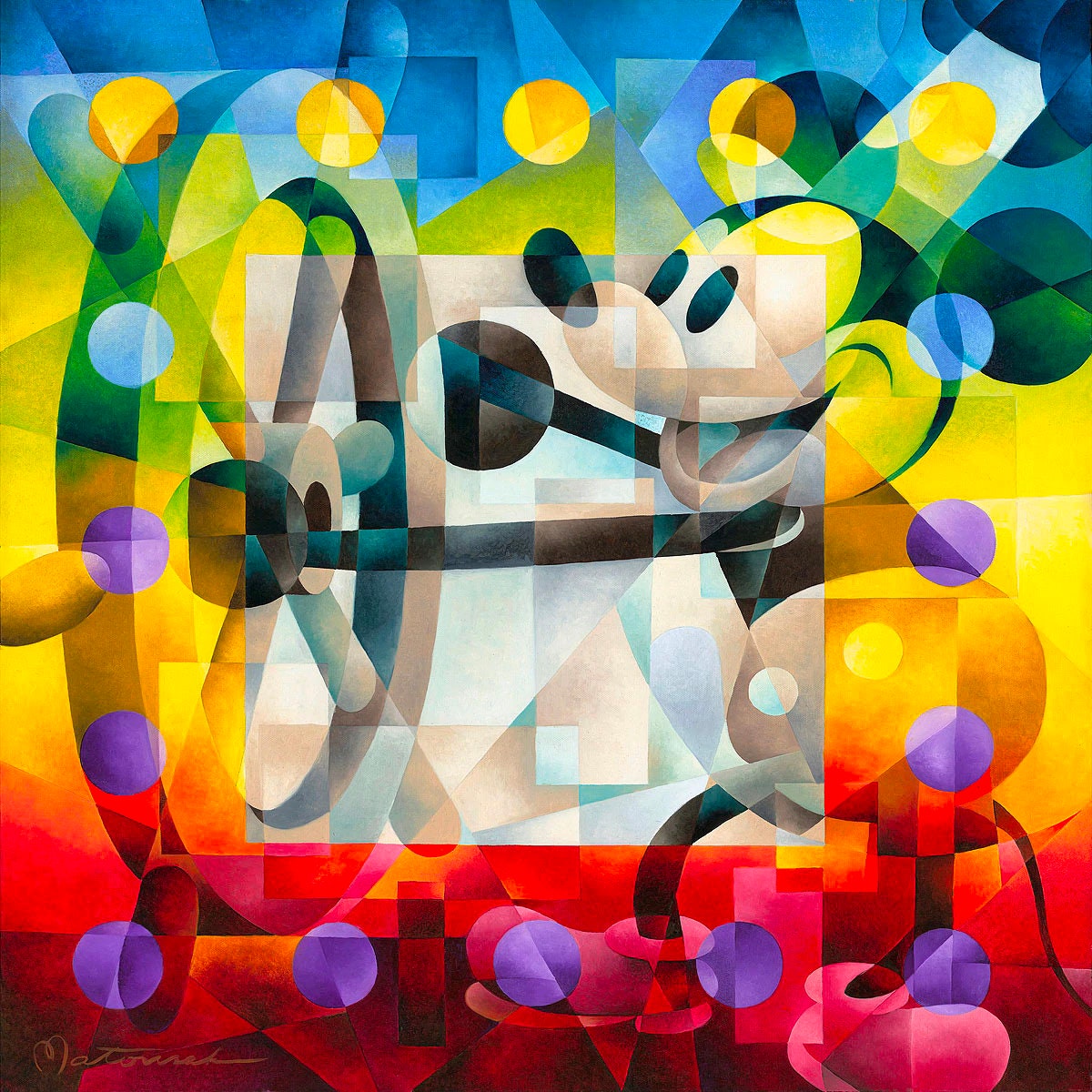 Mickey Mouse Walt Disney Fine Art Tom Matousek Signed Limited Edition of 295 on Canvas "Steamboat Willie"