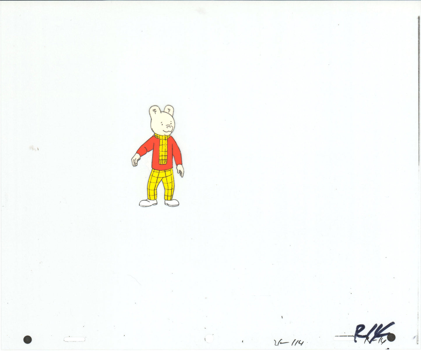 RUPERT Bear Original Production Animation Cel and Drawing from the Cartoon by Nelvana Tourtel Animation 1990s B70289