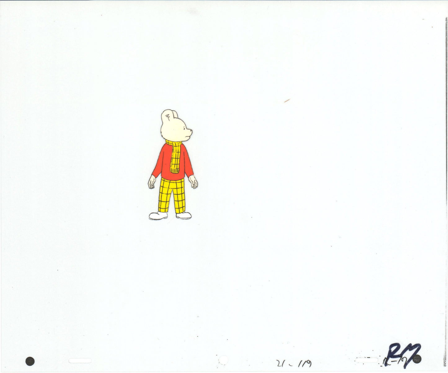 RUPERT Bear Original Production Animation Cel and Drawing from the Cartoon by Nelvana Tourtel Animation 1990s B70291