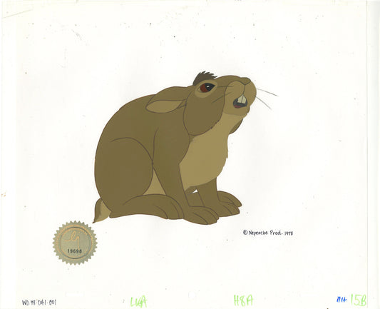 Watership Down 1978 Production Animation Cel of Bigwig with LJE Seal and COA 041-001