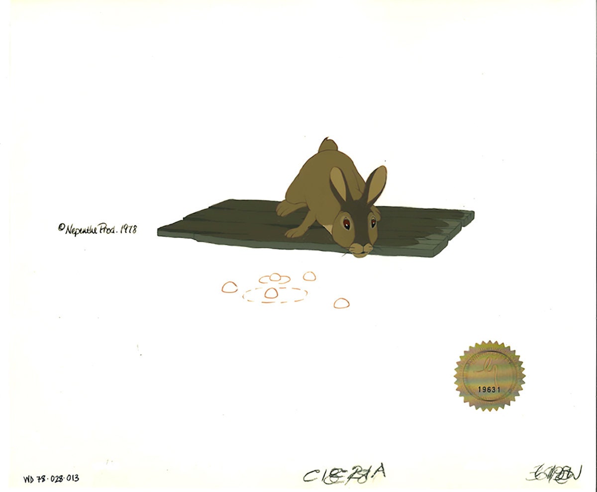 Watership Down 1978 Production Animation Cel of Blackberry with LJE Seal and COA 028-13