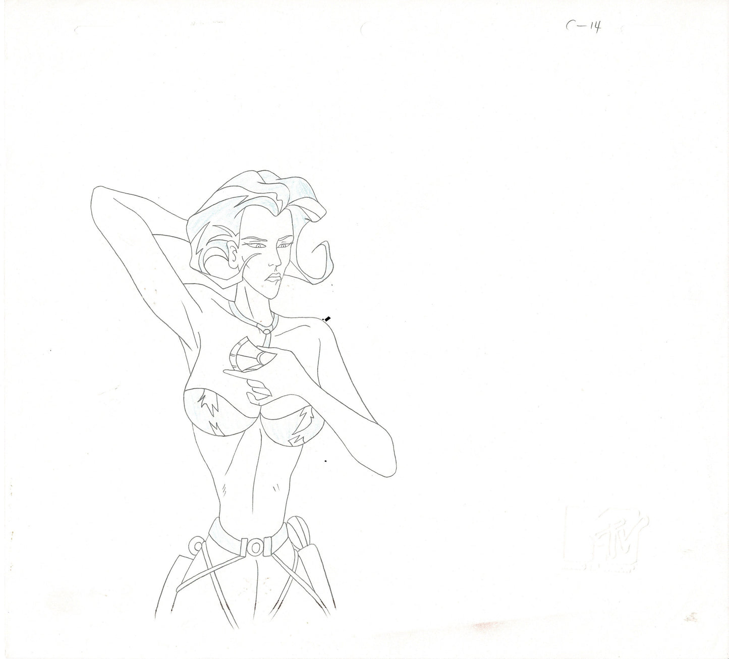 Aeon Flux Original Production Animation Cel Drawing from MTV 1991-1995 with MTV COA and Seal pm