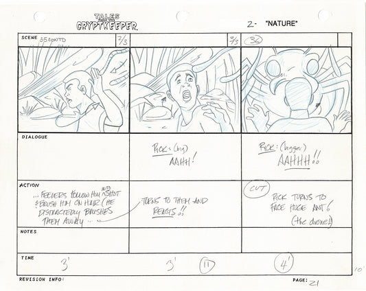 Tales From The Cryptkeeper Original Production Hand-Drawn Storyboard Nelvana 1993 Page 21