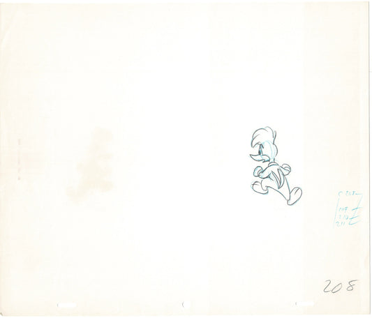 Woody Woodpecker Walter Lantz Full-figure KEY Vintage Production Animation Cel Drawing B009