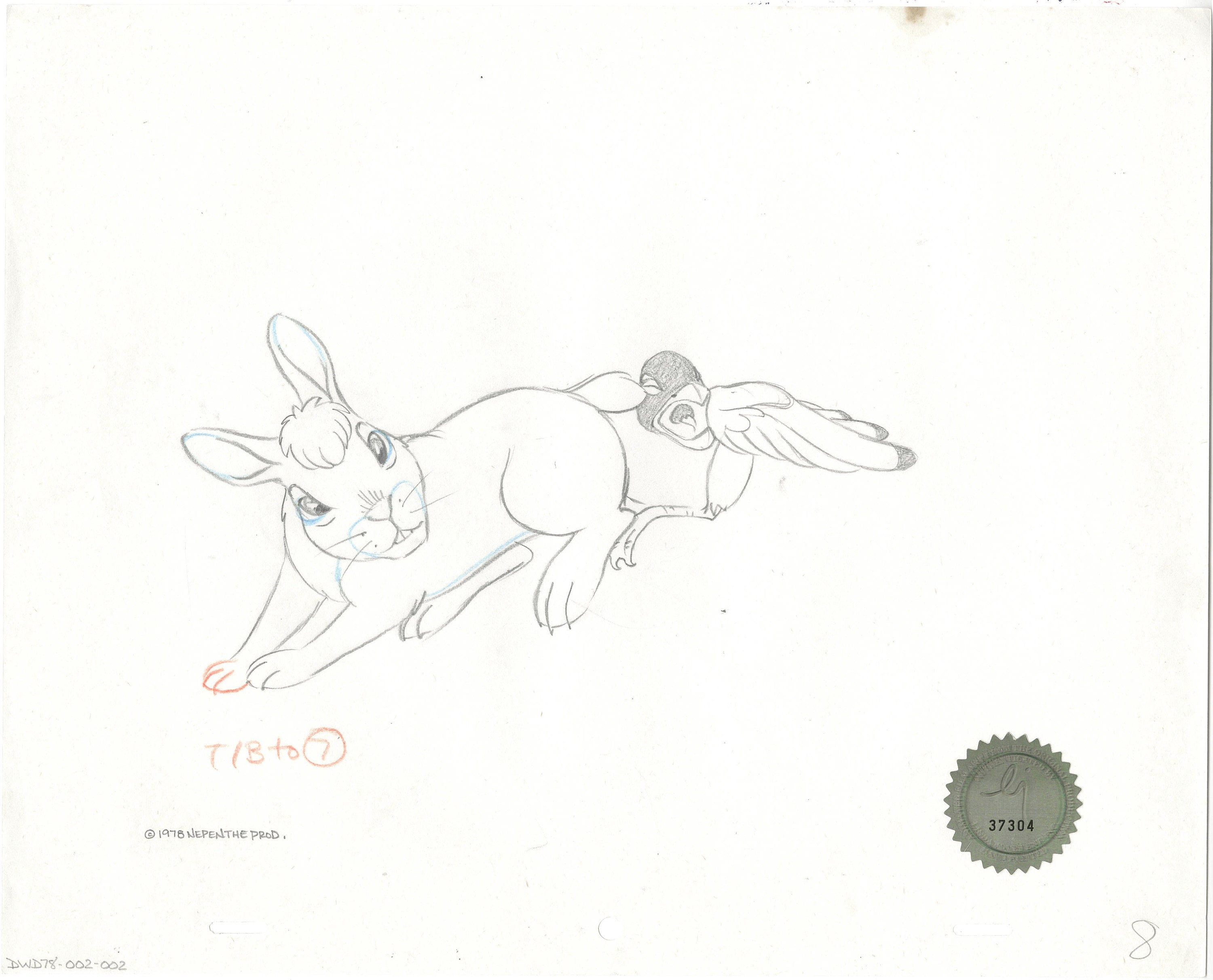 Watership Down 1978 Production Animation Cel Drawing Of Bigwig And Keh ...