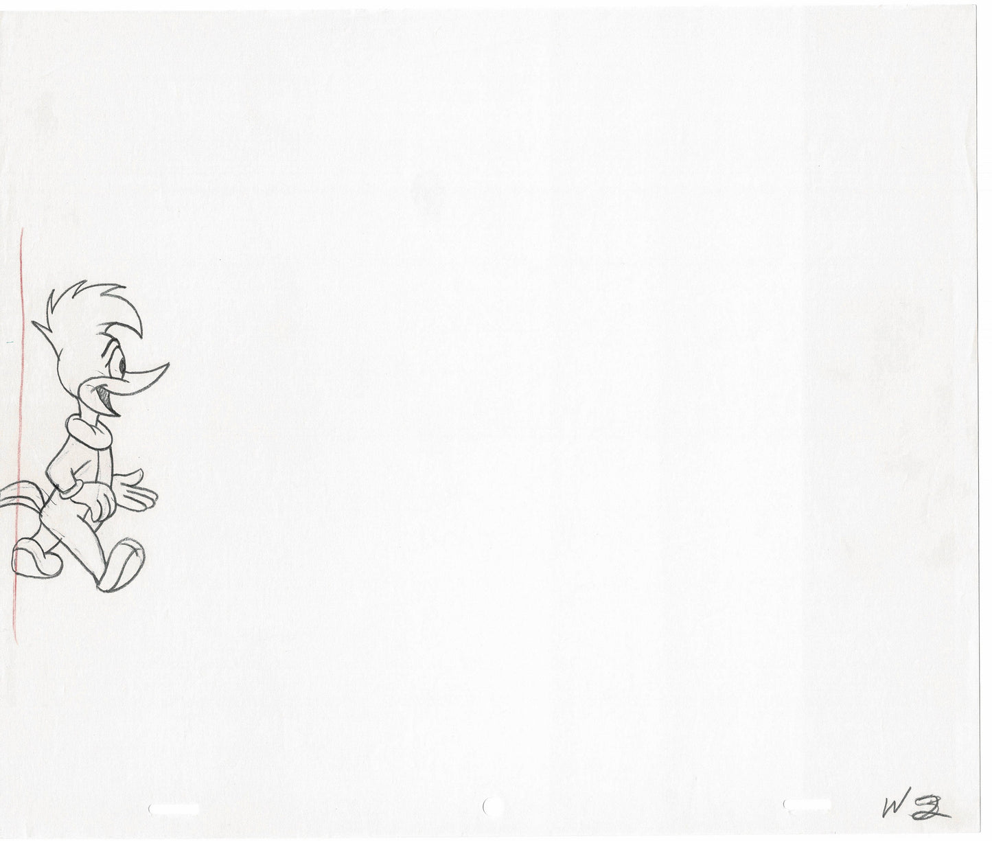 Woody Woodpecker Walter Lantz Full-figure Vintage Production Animation Cel Drawing B014