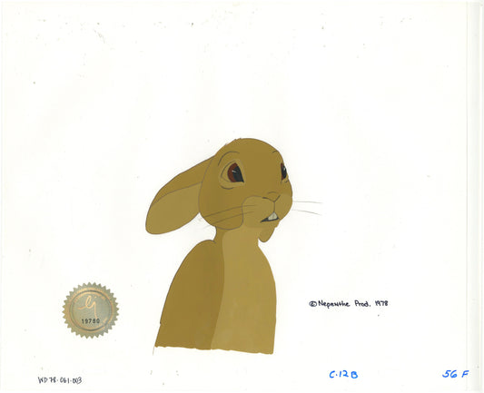 Watership Down 1978 Production Animation Cel of Fiver with LJE Seal and COA 061-003