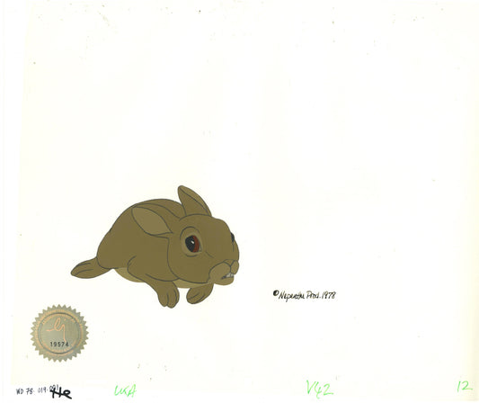 Watership Down 1978 Production Animation Cel of Pipkin with LJE Seal and COA 019-001