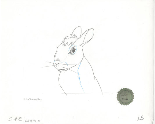 Watership Down 1978 Production Animation Cel Drawing of Bigwig with Linda Jones Enterprise Seal and Certificate of Authenticity 012-026