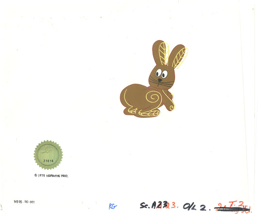 Watership Down Opening Fable El-ahrairah 1978 Production Animation Cel with LJE Seal and COA 110-001